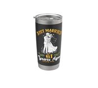 61 Years Ago Just Married Still Going Strong Anniversary Stainless Steel Insulated Tumbler
