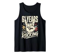 61 Years Still Rocking 61st Birthday Funny 61 Rocker Biker Tank Top