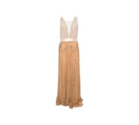 610 Abito Lungo C/paillettes - female - Elisabetta Franchi - Gowns - Beige - L - Dresses L
