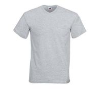 61066094XL - Fruit of the Loom - V-Neck T-Shirt Value Weight XL,Heather Grey