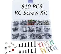 610PCS Universal RC car parts Screw tool Kit Screws Assortment Set, Hardware Fasteners for Traxxas Axial Redcat Arrma HPI SCX10 Losi 1/8 1/10 1/12 1/16 Scale RC Cars Trucks Crawler, RC Screw Kit