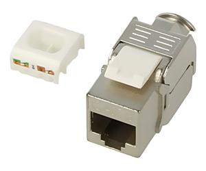 61129 RJ45 module trapezoidal silver IEEE 802.3bt cat: Cat 8.1 to cable GOOBAY