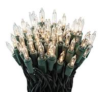 612 Vermont 100 Clear Christmas Twinkle Lights on Green Wire, 12 of 100 Lights Twinkle, Indoor and Outdoor Use, Connect up to 5 Sets End to End, Lighted Length 20.6’, Total Length 21.8’