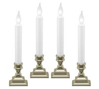 612 Vermont LED Battery Operated Window Candles with Timer, Bright Hot Spot, VT-1506P-4 (Pack of 4, Pewter)