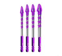 612mm Drill Bit with Offset Cutting Path and Crooked Head for Efficient For Drilling and Hole Punching on Tile, Wood, and PVC (4pcs)