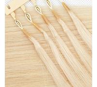 ,#613,22 in/55cm,6D Second-Gen Human Hair Pieces Natural Real Hair No Tangling Permable Dyeable Hair for Girls Daily Use