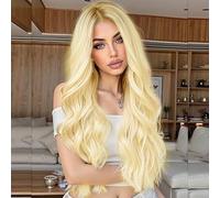 613 Blonde Lace Front Wig Realistic Long Wavy Gluless Wigs for White Women Hd Lace Frontal Wig Natural Hairline Synthetic Heat Resistant Fiber Afro Hair Drag Daily Cosplay 26Inch