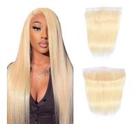 613 Frontal Straight 13x4 Transparent Lace Frontal Closure Ear To Ear 12A Brazilian Virgin Remy Human Hair Extension Russian Blonde Human Hair for Women Pre Plucked 12 Inch