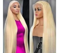 613 Lace Front Wig 10A Brazilian Human Hair 13x4 Straight Blonde Lace Front Wig Human Hair Wig 150% Density Blonde Pre Drawn Human Hair Wig Bleached Knots with Baby Hair