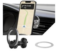 615 South Magnetic Car Phone Holder - 360° Rotating Universal iPhone Holder with Strong N52 Magnets & Steel Plate for MagSafe Accessories - Dashboard & Air Vent Phone Mount for Car