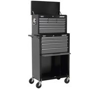 615 x 330 x 1315mm 13 Drawer Combination Tool Chest - BLACK Mobile Storage Box
