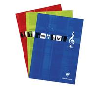 Clairefontaine - Ref 6157C - Headbound Music Pad (100 Pages) - A4 (210 x 297mm) in Size, 90gsm Brushed Vellum Paper, 12 Staves Per Page - Random Colour