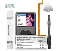 616-0232 Battery, 1200 mAh Replacement Battery High Capacity Compatible with iPod 5th-7th Generation Video Classic A1136 A1238 6th 80GB 6.5th 120GB 7th 160GB 5th 30GB with Repair Tool Kits