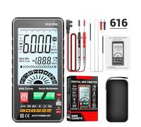 616 Smart Digital Multimeter - 6000 Counts Auto Range True RMS Handheld Voltmeter Ammeter for AC DC Voltage Current Resistance Capacitance Frequency Temperature and Diode Testing (Black)