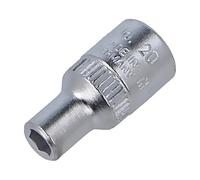 GEDORE Socket, 1/4" 6.3 mm drive, Hexagonal, 4.5 mm width, Tool, 20 4.5, Chrome-plated steel