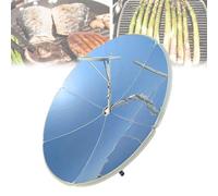 61in Portable Solar Cooker, Parabolic Concentrating Sun Oven, Focal Spot Temperature:800-1000°C, 2000W Outdoor Round solar barbecue grill, Focus Solar Cooker