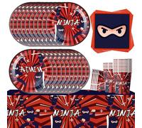 61PCS Cartoon Birthday Party Tableware Set, Kids Birthday Party Supplies, Anime Party Decorations, Includes Plates, Cups, Napkins, Tablecloths (20 Guests)
