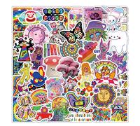 61Pcs Kidcore Stickers Pack, Stoner Psychedelic Aesthetic Vinyl Waterproof Sticker Decals for Water Bottle, Laptop, Phone, Scrapbooking, Journaling Gifts for Kids Teens Adults for Party Supply Favor