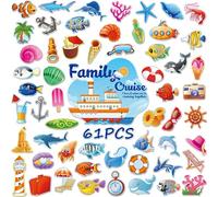 61PCS Large Cruise Door Magnets, Magnetic Waterproof Navigation Boat Anchor Cruise Ship Car Decors, Decorative Refrigerator Protector Magnets for Refrigerator, Carnival Cruise Party