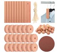 61Pcs Natural Red Cedar Blocks Cedar Balls for Wardrobes Clothes Storage