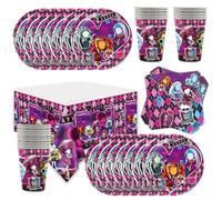 61PCS Toy Monster Tableware Set - Birthday Party Supplies for Kids, Includes Plates, Napkins, Cups & Table Cloth - 20 Guests