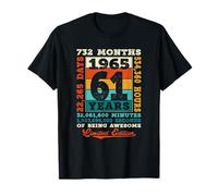 61st Birthday 61 Years 732 Months of Being Awesome Born 1965 T-Shirt