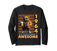 61st Birthday Bear Legends November 1964 61 Years Old Mens Long Sleeve T-Shirt