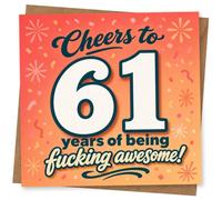 61st Birthday Card for Her, Funny Confetti Design