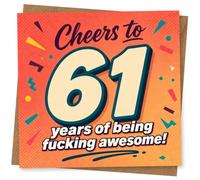 61st Birthday Card for Her, Funny Confetti Design