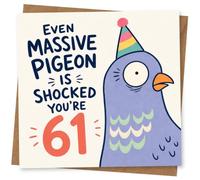 61st Birthday Card for Her or Him, Funny Party Design
