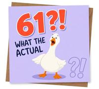 61st Birthday Card for Him or Her, Funny Design
