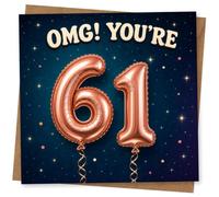 61st Birthday Card, Funny Starry Design
