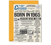 60th Birthday Cards for Women Men - Born In 1965 Newspaper - Happy 60 Birthday Card for Dad Mum Aunt Uncle Vintage Retro Back In 1965, 5x7 Inch Bday Greeting Cards