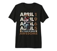 61st Birthday Dog Lover April 1965 Vintage 61 Years Old Men Premium T-Shirt