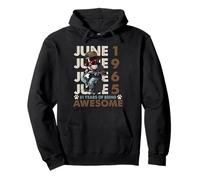 61st Birthday Dog Lover June 1996 Vintage 61 Years Old Men Pullover Hoodie