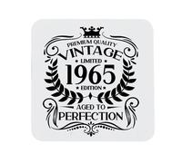 61st Birthday Gift for Men Vintage 1965 Aged to Perfection Printed Coaster Present for 61 Year Old Etched Printed Placemat (Printed Coaster)