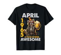 61st Birthday Raccoon Beer April 1965 Vintage 61 Years Old T-Shirt