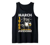61st Birthday Raccoon Beer March 1965 Vintage 61 Years Old Tank Top