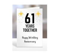 61st Wedding Aniversary Card, Sixty-first Anniversary Card, 61 years Happy Wedding Anniversary Card for a special couple, Years Together, A5-346_61