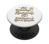 61st Wedding Anniversary 61 Years Of Marriage Husband & Wife PopSockets Adhesive PopGrip