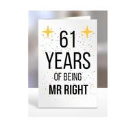 61st Wedding Anniversary Card, of being Mr Right, Gifts for Husband, Boyfriend, Fiance, Couple, Ideas, Men, Him, Male, Presents for Christmas, 61 years, A5-176b_61