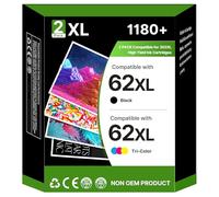 62 62XL Ink Replacement for HP 62 Ink Cartridges, Black and Tri-Colour | Replacement for HP Envy 5540 5541 5542 5549 5640 5660 5661 7640 for Officejet 5740 5741 5742 200 200c 250C 252 8045 Printers