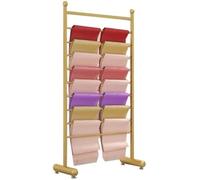 62 Inch Scarf Display, 9 Levels, Metal Ribbon Storage Organizer, Pants and Belts Rack, Space Saving, for Crafts Room, Center~/