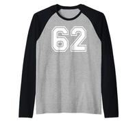 62 Number Sixty-Two Team Sports Graphic Matching Varsity Raglan Baseball Tee
