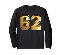 62 Number Sixty-Two Team Sports Graphic Varsity Matching Long Sleeve T-Shirt
