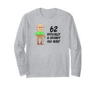 62 Officially Grumpy Old Man Over The Hill Funny Long Sleeve T-Shirt