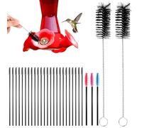 62 Pcs 3 Size Hummingbird Feeder Cleaning Brushes, Nylon Small Clean Brushes Tiny Brush for Cleaning Small Parts Tubes Jars Cup (Blue Red Rose Red Black)
