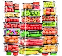 62 Pcs Large Food Storage Containers with Lids Airtight,Total 656OZ(31 Containers &31 Lids), Reusable BPA-Free Plastic Food Container for Kitchen Organization, Leakproof Meal-Prep Containers for Lunch