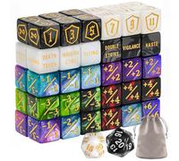 62 PCS MTG Dice Counters Set Keyword Tokens Abilities Life Counter 1/+1 counters Commander Buff Tokens Gold 6 Sided Dice Set for MTG, TCG, Card Games