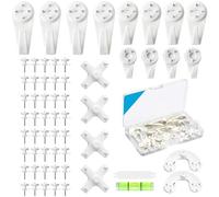 62 PCS Non-Trace Picture Hooks, No Nails Picture Hook Nails Kit, Traceless Picture Hanging, Heavy Duty Wall Hooks for Hard Walls Plasterboard, Latex Lime, Drywall, Concrete Walls, No Tools Required